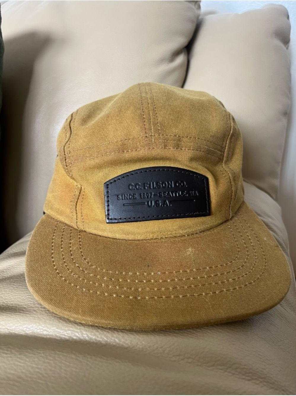 C.C. Filson Co. Tan Canvas 5-Panel Cap